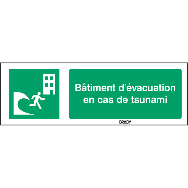 ISO-Sicherheitsschild – Evakuierungsgebäude bei Tsunami