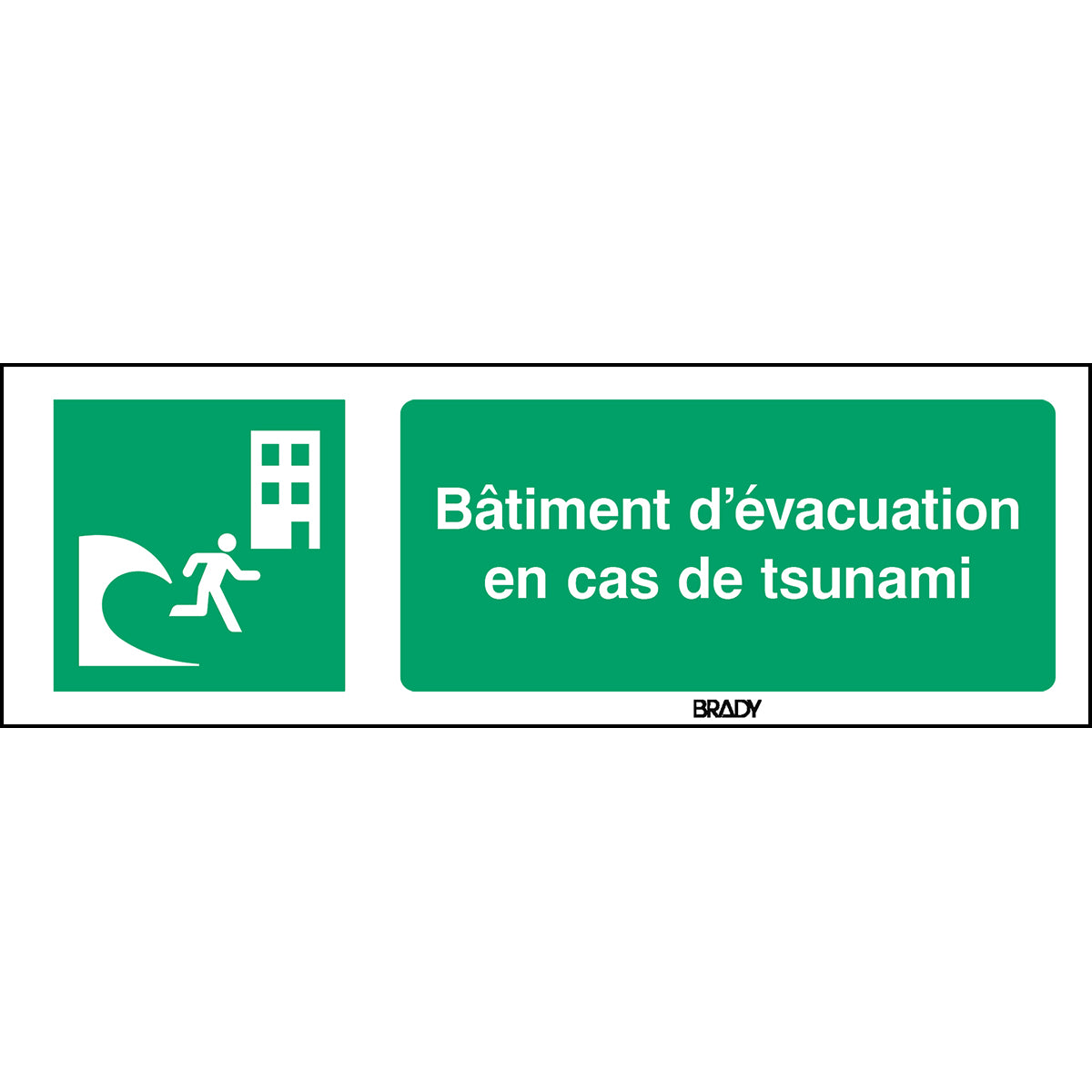 ISO-Sicherheitsschild – Evakuierungsgebäude bei Tsunami