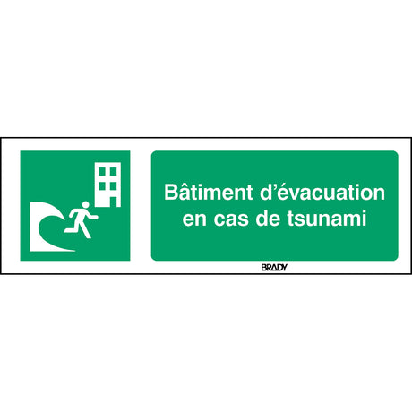 ISO-Sicherheitsschild – Evakuierungsgebäude bei Tsunami