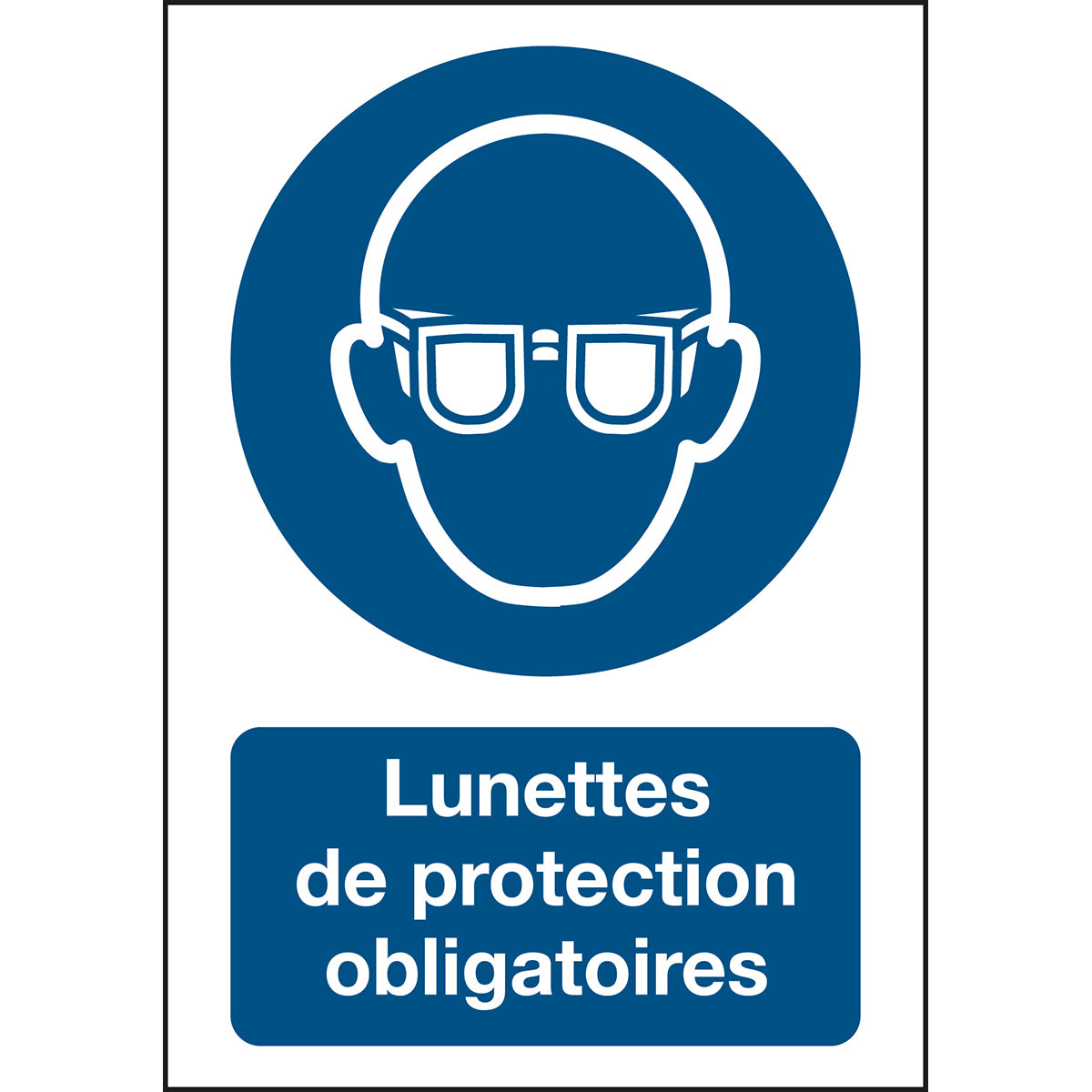 Signalisation ISO 7010 - Lunettes de protection obligatoires (produit francophone)
