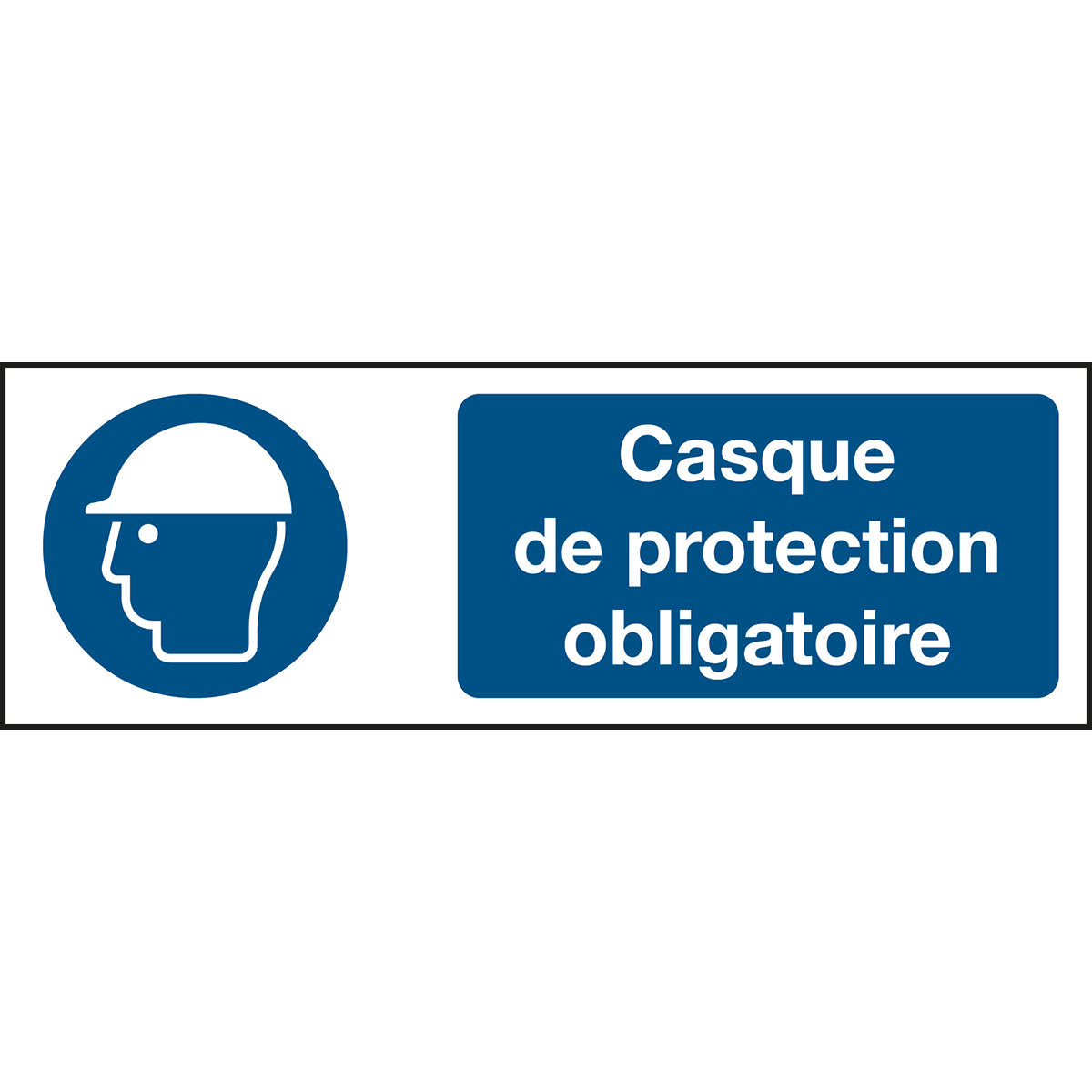 Signalisation ISO 7010 - Casque de protection obligatoire (produit francophone)