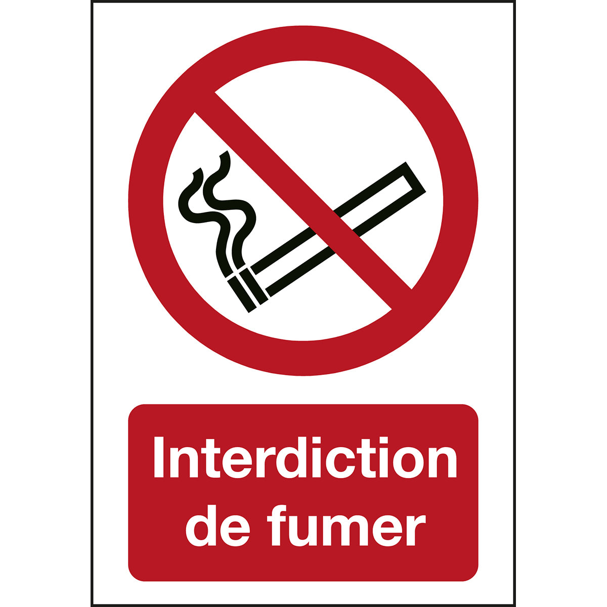 Signalisation ISO 7010 - Interdiction de fumer (produit francophone)