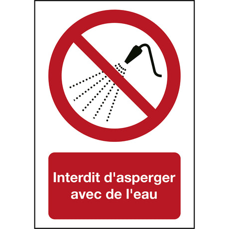 ISO Sicherheitskennzeichnung - Mit Wasser spritzen verboten