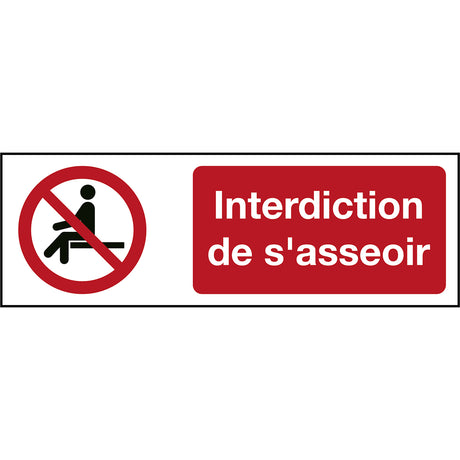 ISO Sicherheitskennzeichnung - Sitzen verboten