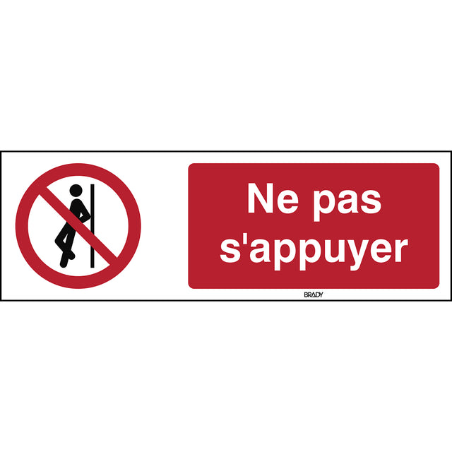 ISO-Sicherheitsschild – Anlehnen verboten