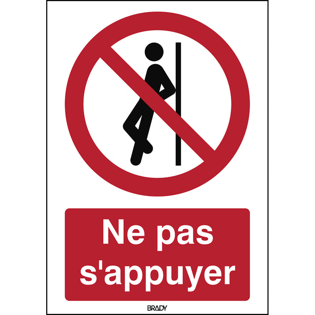 ISO-Sicherheitsschild – Anlehnen verboten