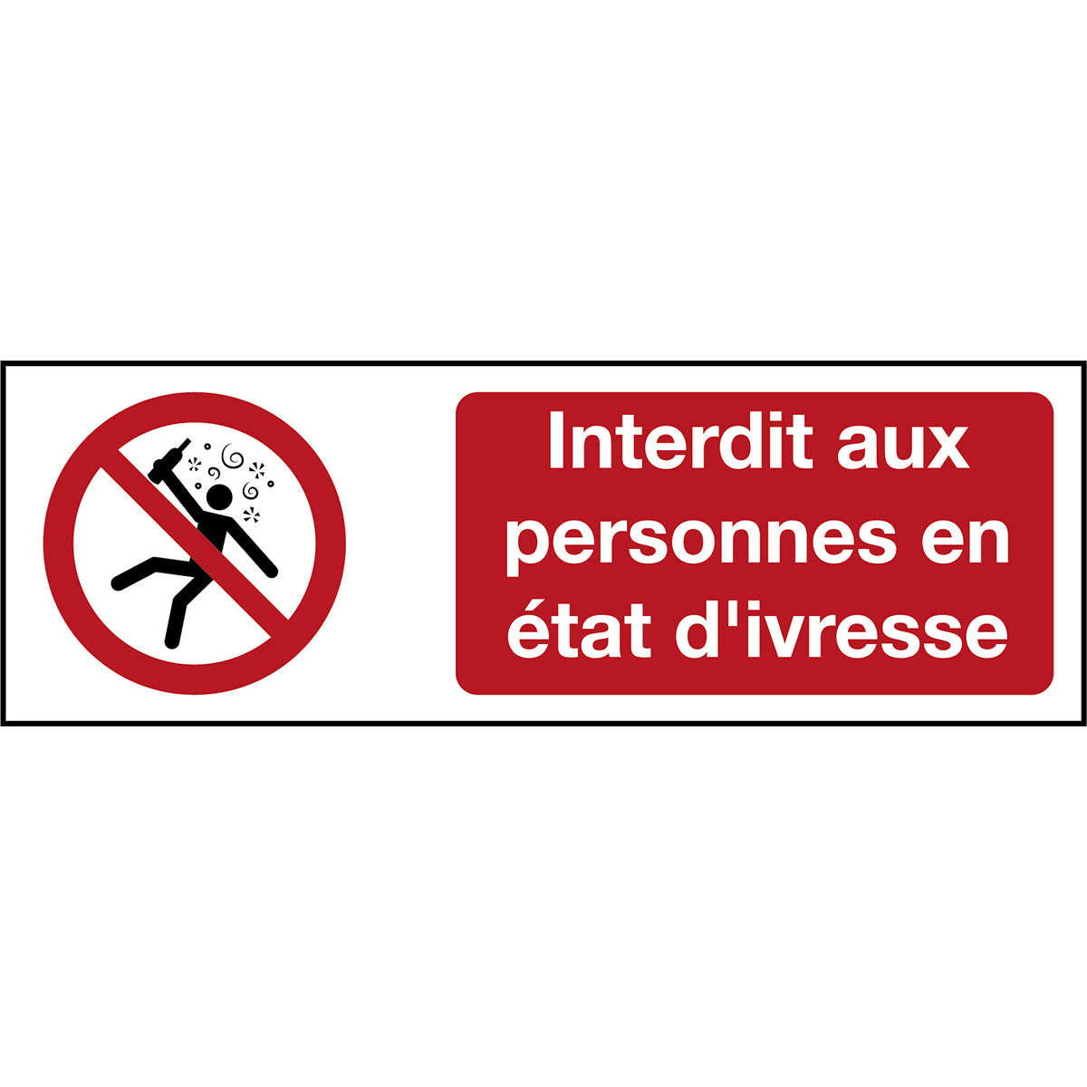 ISO Sicherheitskennzeichnung - Nicht für Personen in berauschtem Zustand