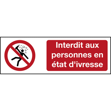ISO Sicherheitskennzeichnung - Nicht für Personen in berauschtem Zustand
