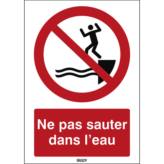 ISO Sicherheitskennzeichnung - Nicht in das Wasser springen