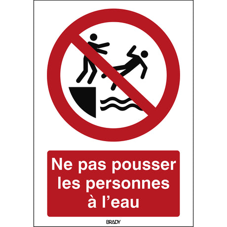 ISO Sicherheitskennzeichnung - Nicht in das Wasser stoßen