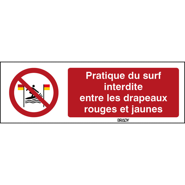 ISO Sicherheitskennzeichnung - Surfen zwischen den roten und gelben Fahnen verboten