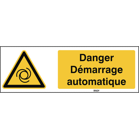 ISO Sicherheitskennzeichnung - Warnung vor automatischem Anlauf
