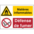 Warnung; Brandgefahr/feuergefährliche Stoffe, Rauchen verboten – ISO 7010