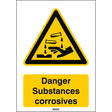 ISO Sicherheitskennzeichnung - Warnung vor ätzenden Stoffen