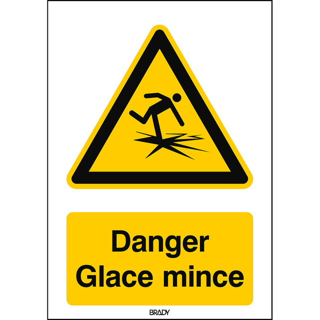 ISO Sicherheitskennzeichnung - Warnung Dünnem Eis