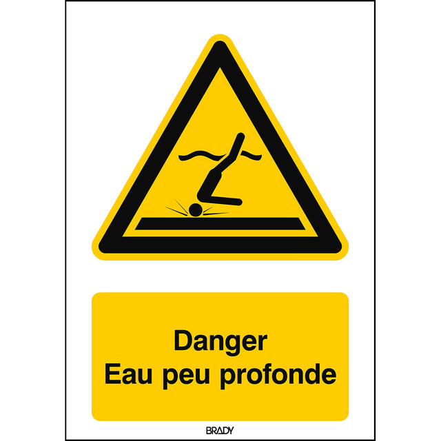 ISO Sicherheitskennzeichnung - Warnung Flachem Wasser