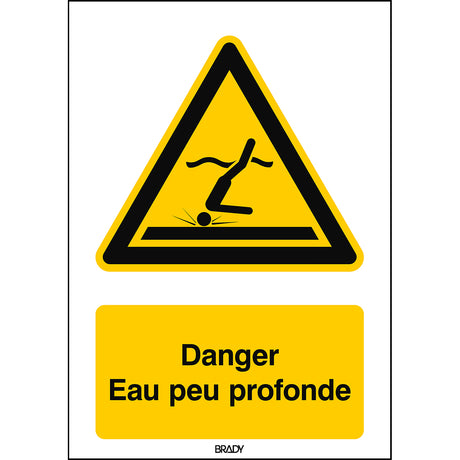 ISO Sicherheitskennzeichnung - Warnung Flachem Wasser