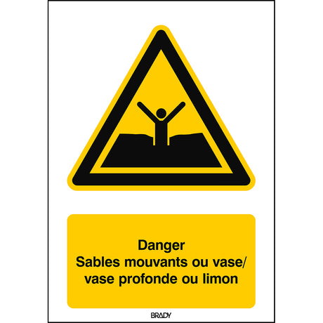 ISO Sicherheitskennzeichnung - Warnung Treibsand, Schlamm oder Schlick