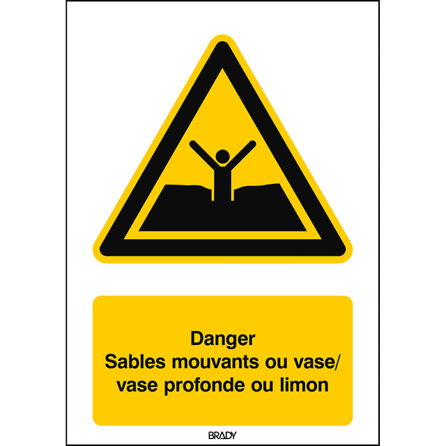 ISO Sicherheitskennzeichnung - Warnung Treibsand, Schlamm oder Schlick