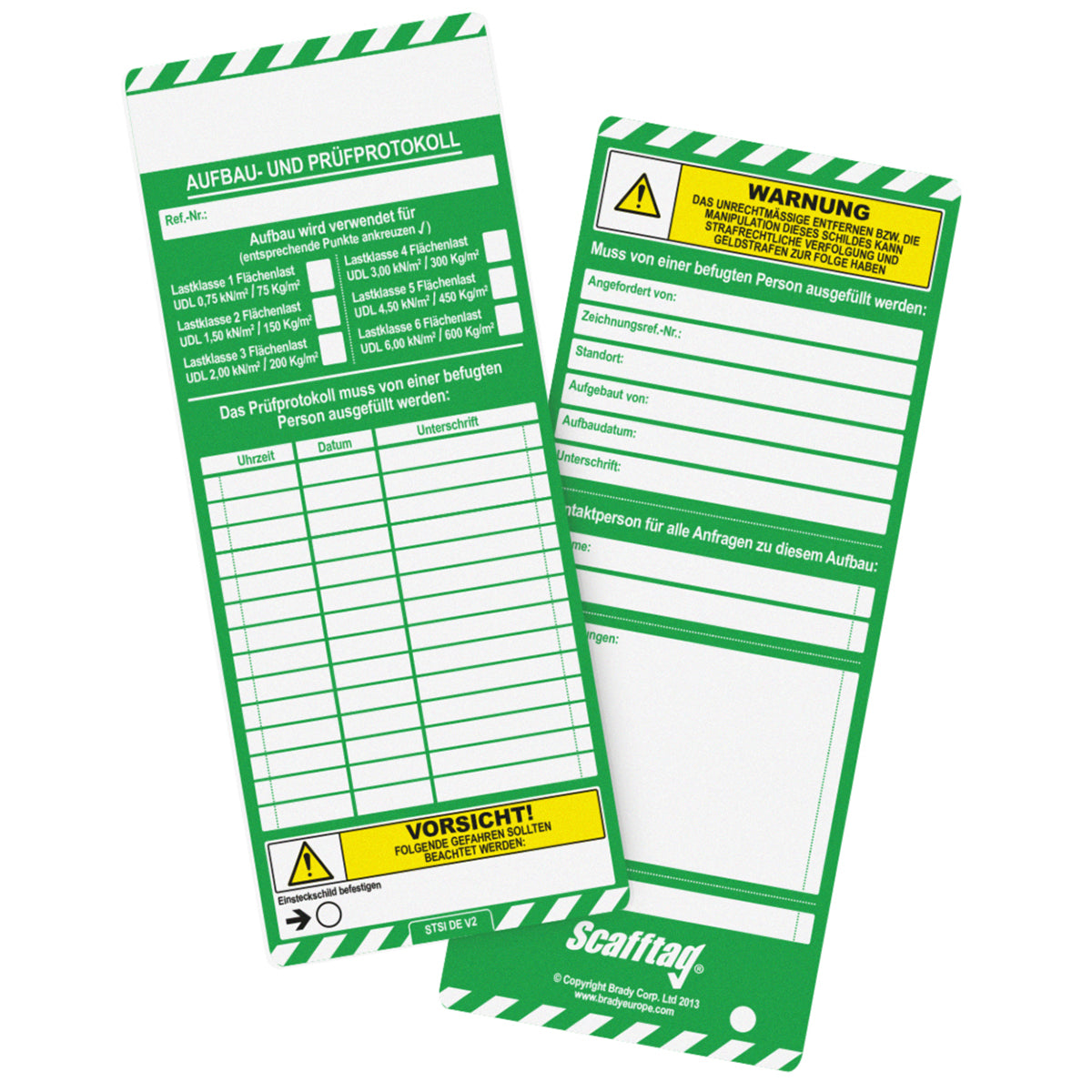 Scafftag MK1 insert sign