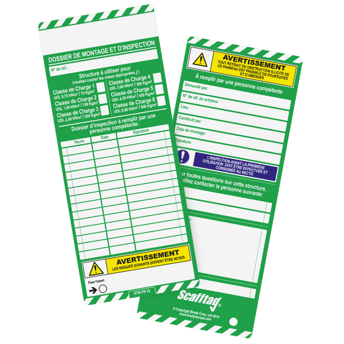 Insert Scafftag MK1 (francophone product)