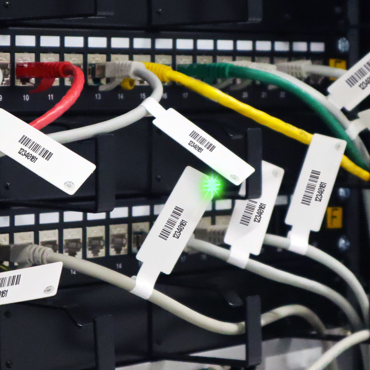 Glossy white RFID LED label flag made of polyester