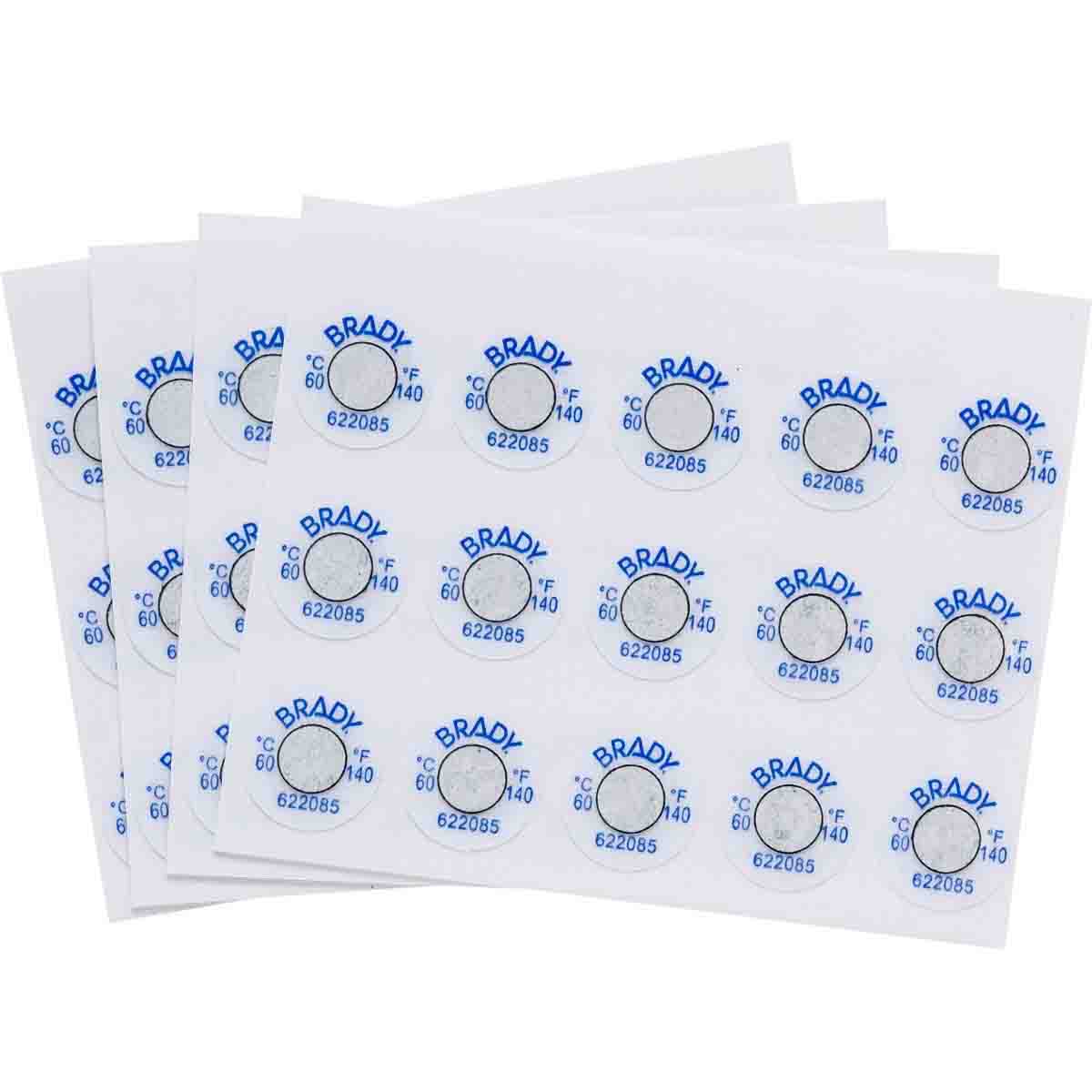 Irreversible, temperature-indicating labels - 1 temperature measuring level