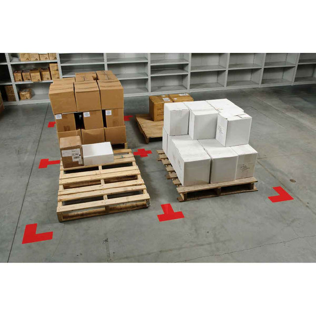 Eckemarkierung - Ls - 101,6mm x 254mm Rote Toughstripe Floor Marking Polyester