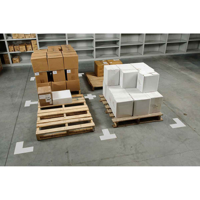 Eckemarkierung - Ls - 76,2mm x 203,2mm Weisse Toughstripe Floor Marking Polyester