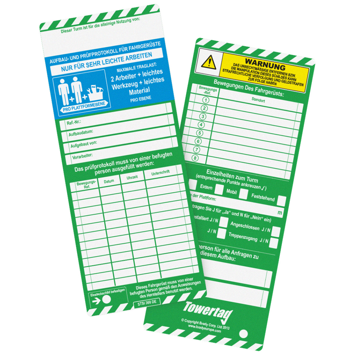 Towertag insert plate