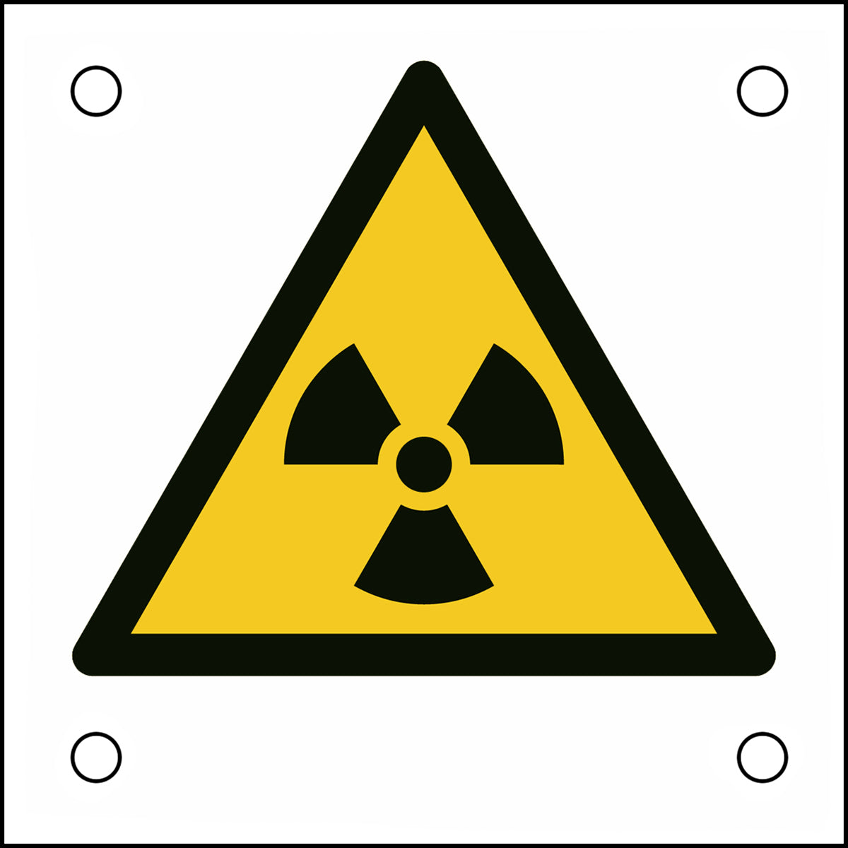 ISO-Sicherheitsschild – Warnung vor radioaktiven Stoffen oder ionisierender Strahlung,