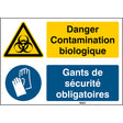 Warnung; Biogefährdung und Schutzhandschuhe benutzen – ISO 7010