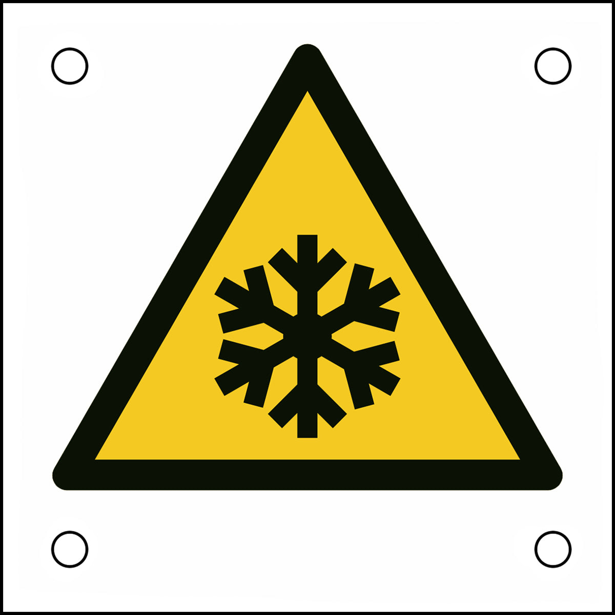 ISO-Sicherheitsschild – Warnung vor niedriger Temperatur/Frost