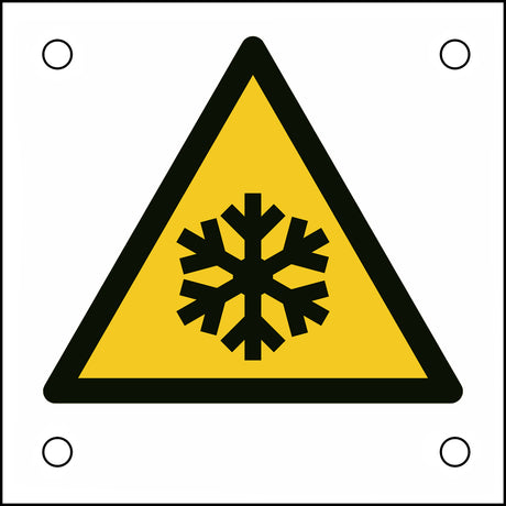 ISO-Sicherheitsschild – Warnung vor niedriger Temperatur/Frost