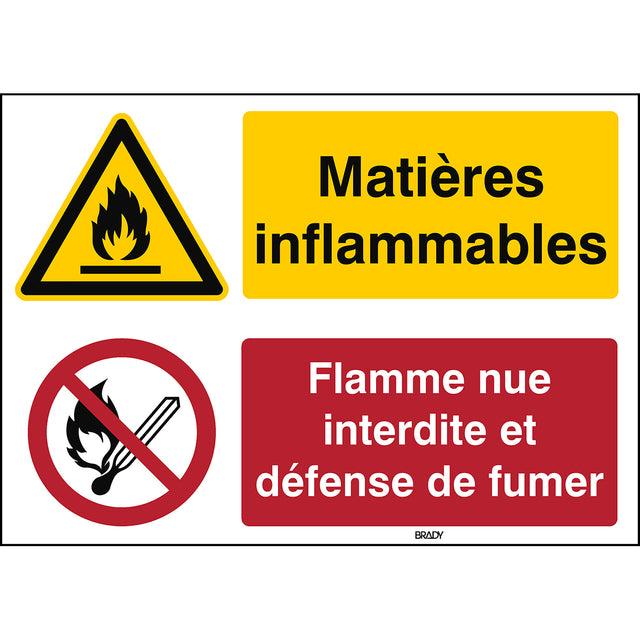 Warnung; Brandgefahr/feuergefährliche Stoffe, Rauchen verboten – ISO 7010