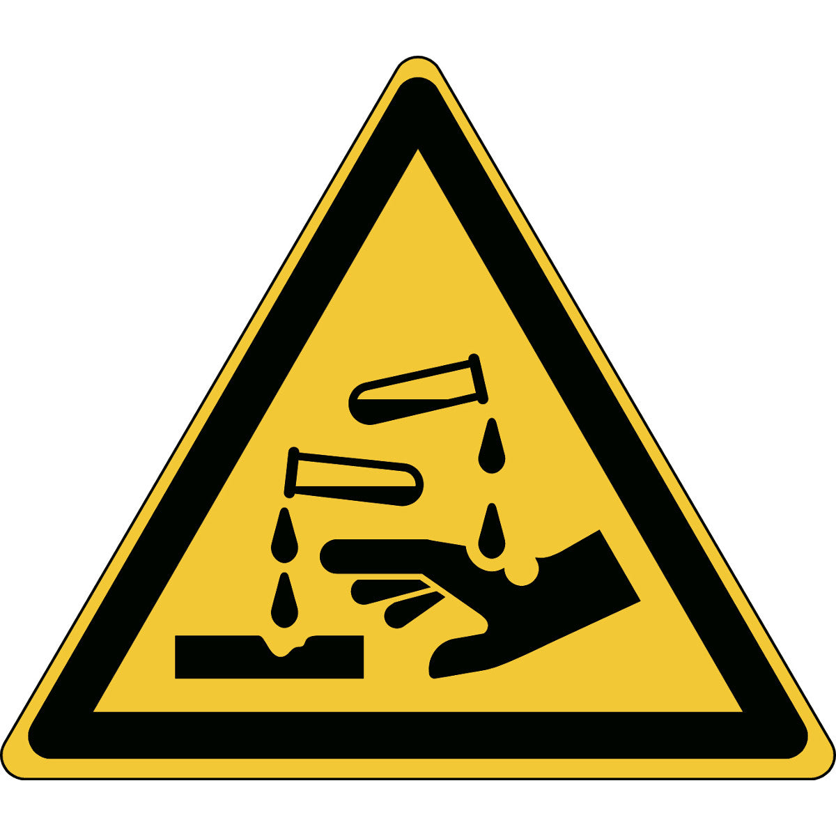Warnung; ätzende Stoffe – ISO 7010