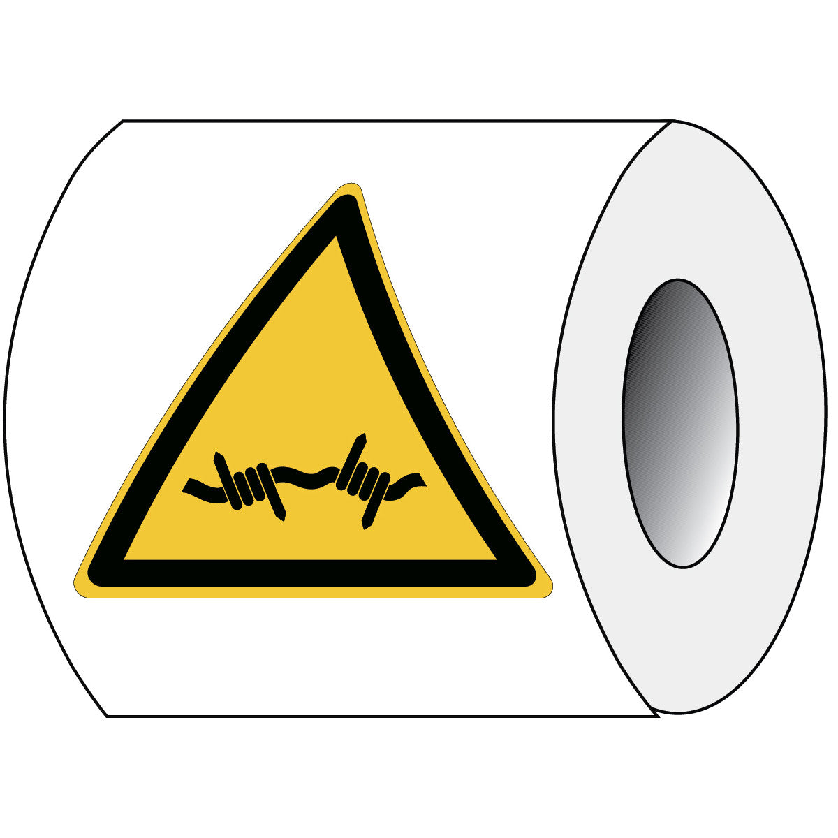 ISO safety sign - Warning of barbed wire fence