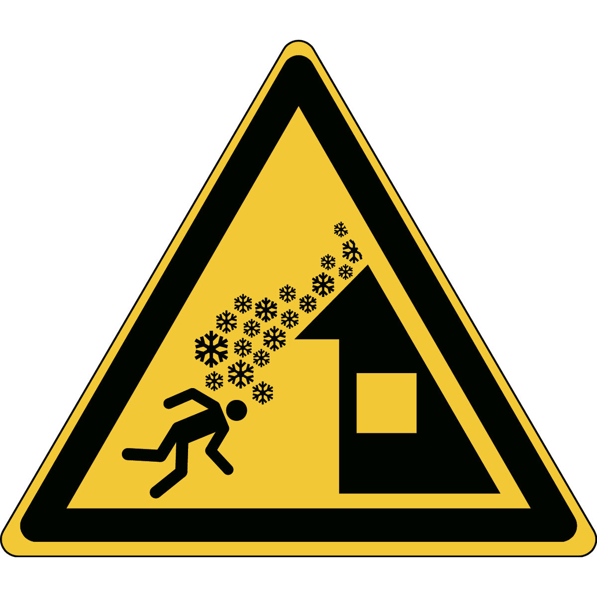 Warnung; Dachlawine – Sicherheitsschild – ISO 7010