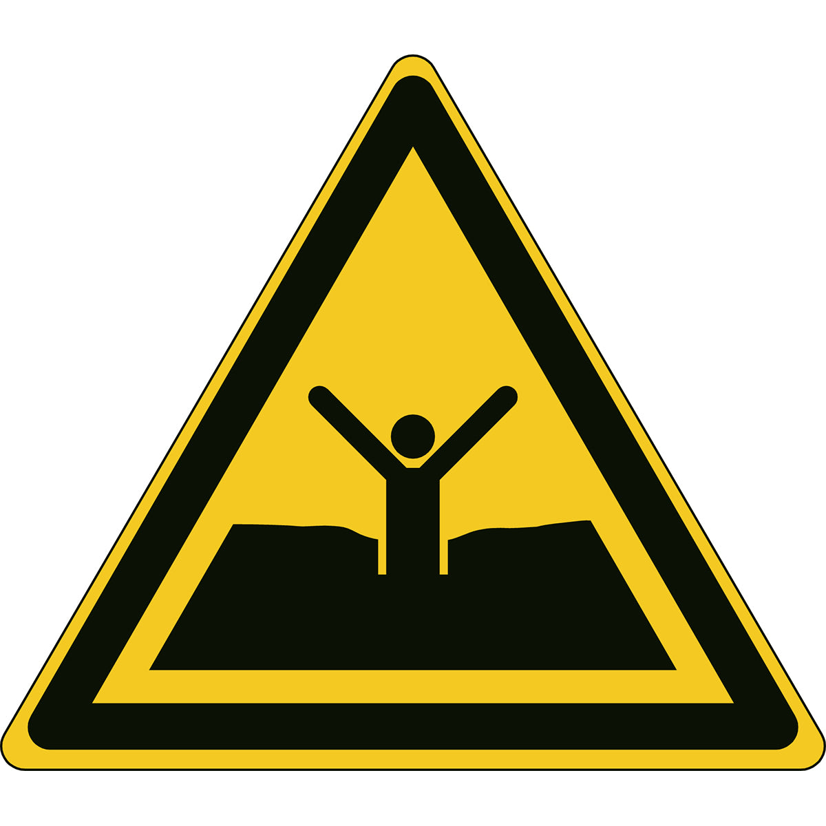 ISO Sicherheitskennzeichnung - Warnung Treibsand, Schlamm oder Schlick