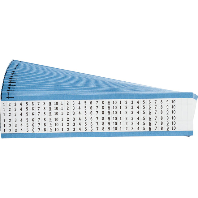 Kabelkennzeichnungskarten - fortlaufend wiederholte Zahlen