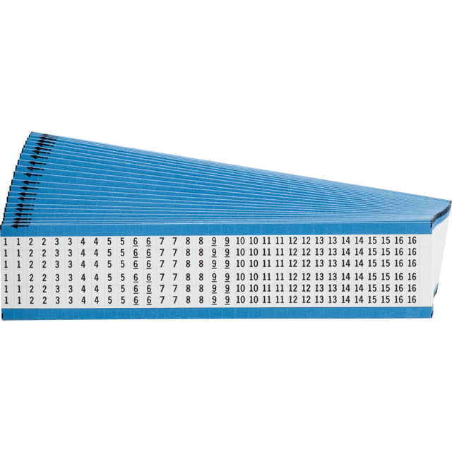 Kabelkennzeichnungskarten - fortlaufende Zahlenpaare