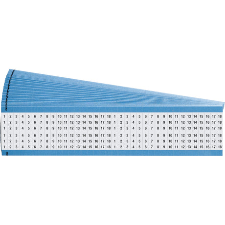 Kabelkennzeichnungskarten - fortlaufend wiederholte Zahlen