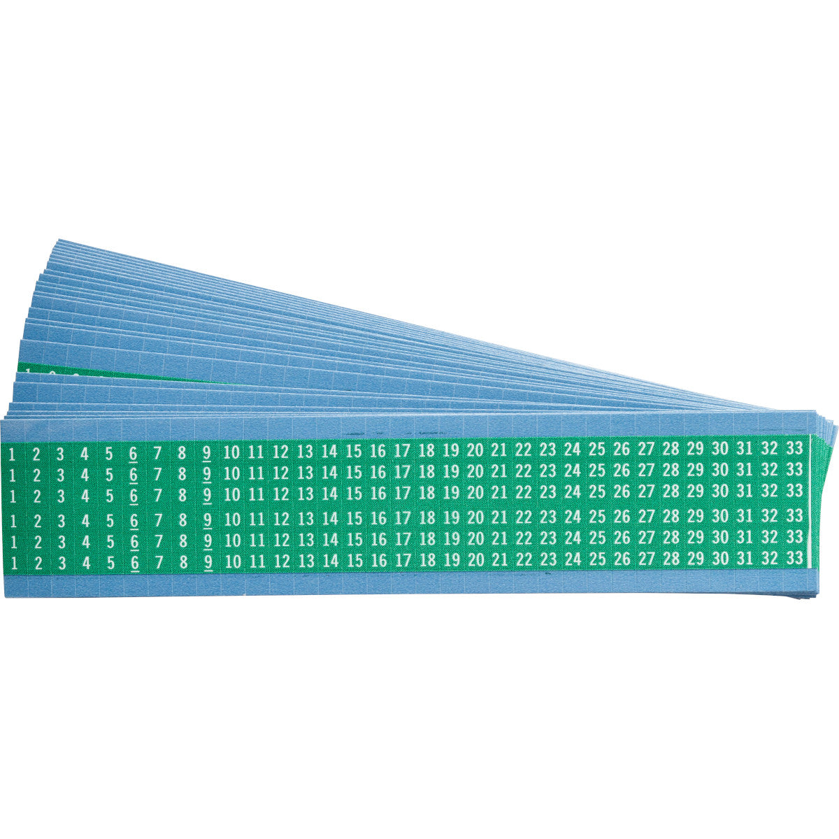 Kabelkennzeichnungskarten - fortlaufende Zahlen auf farbigem Hintergrund