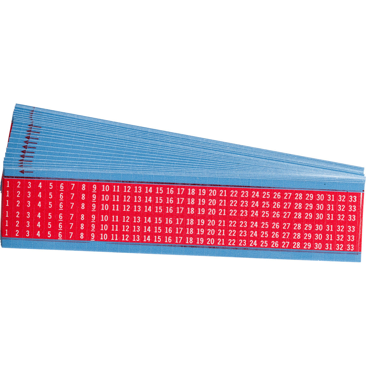 Kabelkennzeichnungskarten - fortlaufende Zahlen auf farbigem Hintergrund