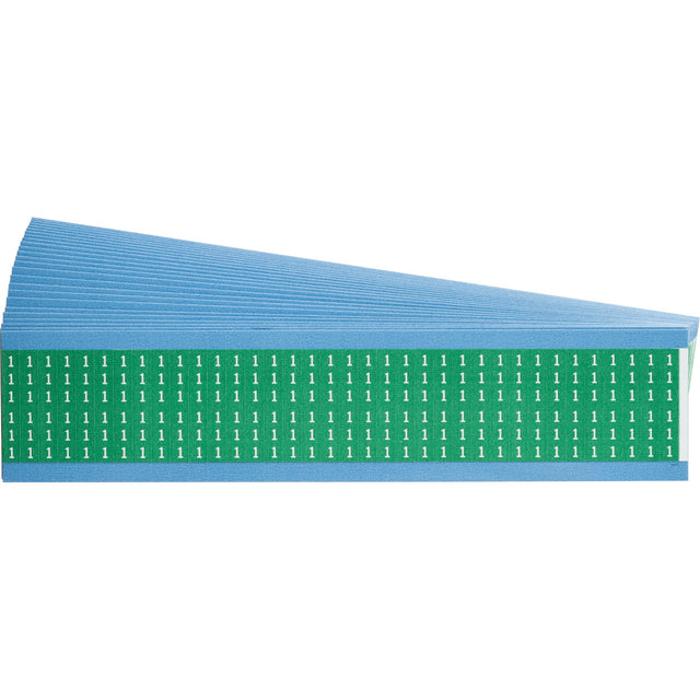 Kabelkennzeichnungskarten - einzelne Zahlen auf farbigem Hintergrund