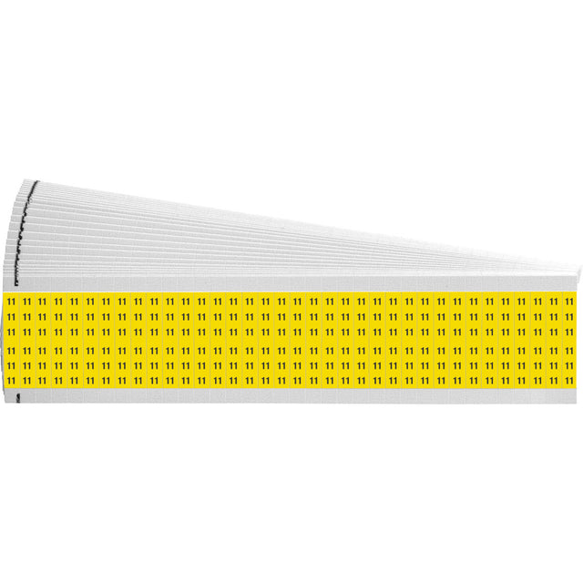 Kabelkennzeichnungskarten - einzelne Zahlen auf farbigem Hintergrund