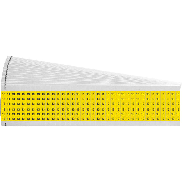 Kabelkennzeichnungskarten - einzelne Zahlen auf farbigem Hintergrund