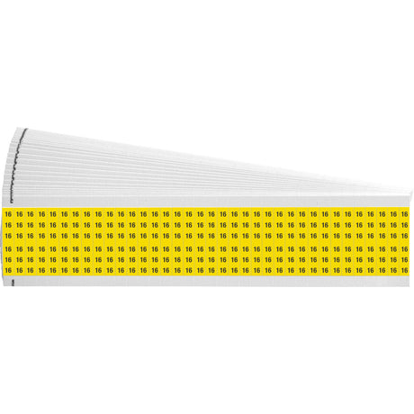 Kabelkennzeichnungskarten - einzelne Zahlen auf farbigem Hintergrund