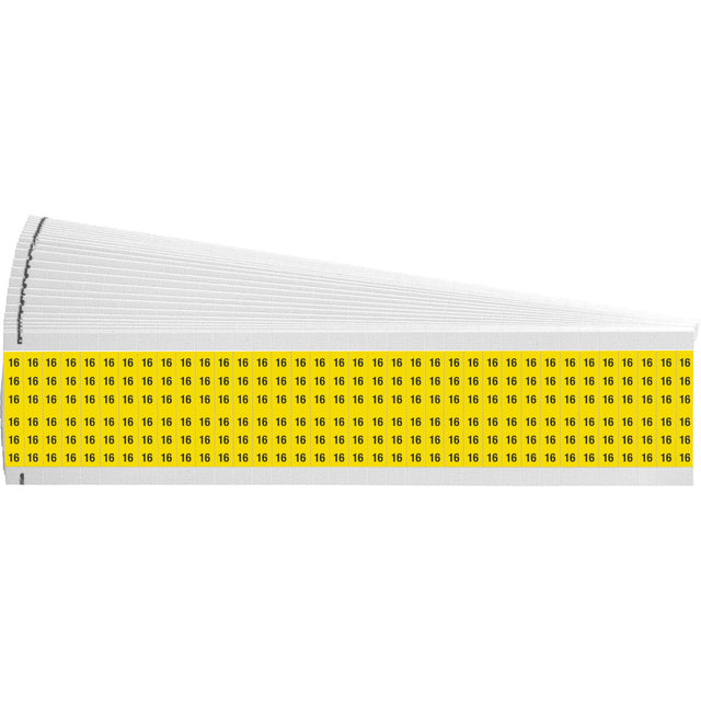 Kabelkennzeichnungskarten - einzelne Zahlen auf farbigem Hintergrund