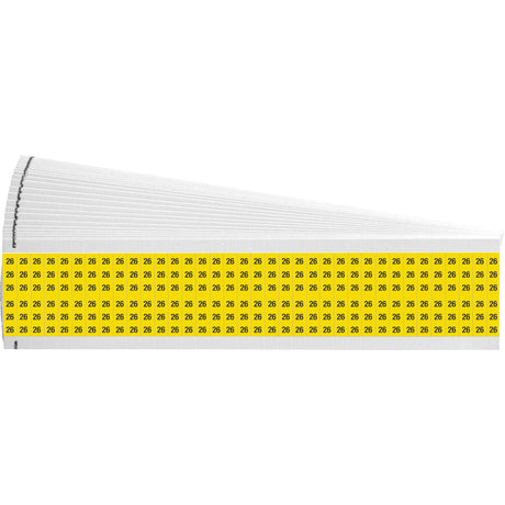 Kabelkennzeichnungskarten - einzelne Zahlen auf farbigem Hintergrund